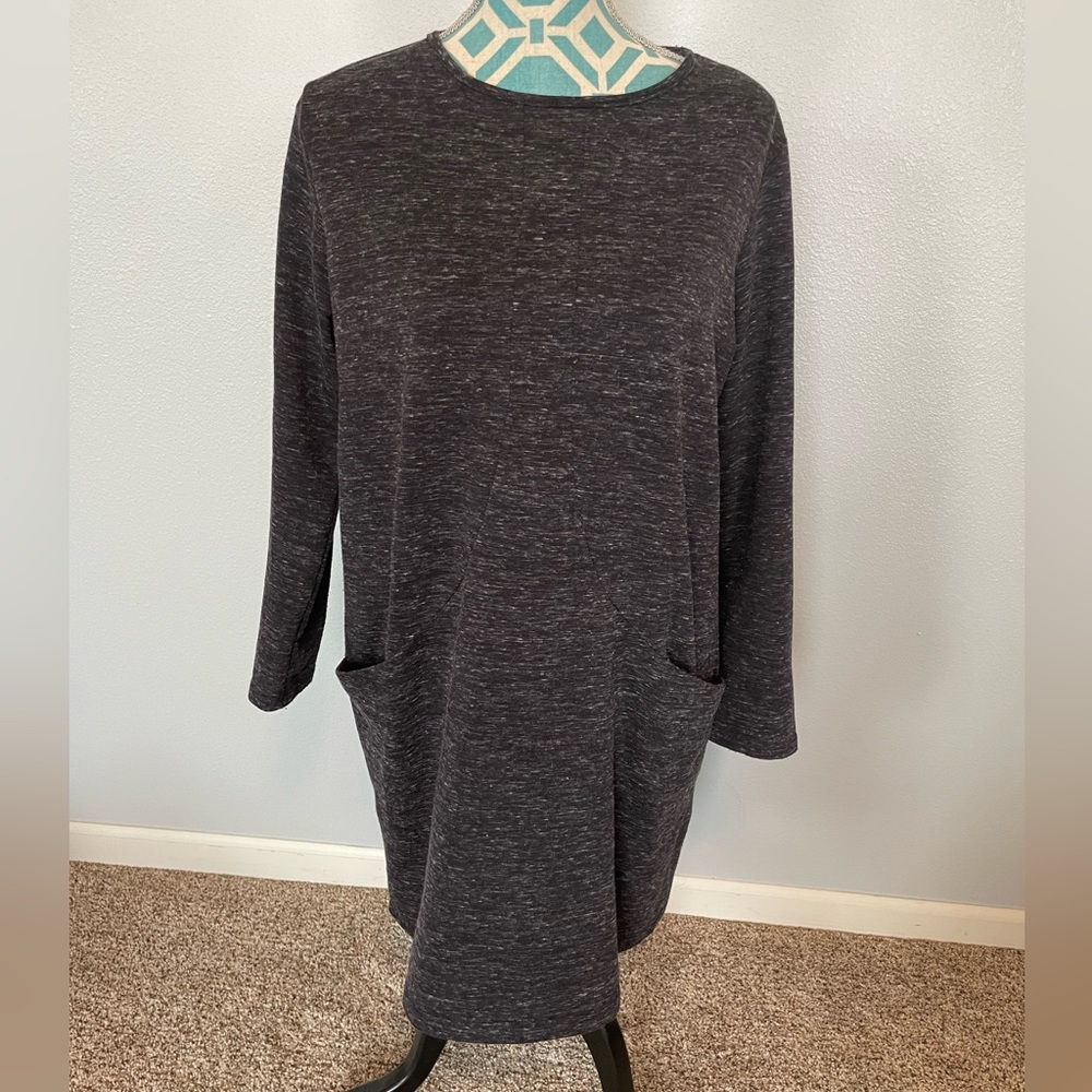 Clara Sun Woo Tunic or Dress size Large Heather Black Pockets